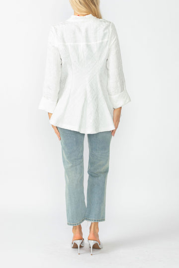 White Solid Square Jacket